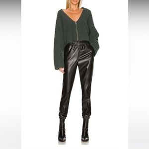 Steve Madden Elastic Waistband Faux Leather Pants